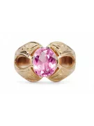 Originál Vintage 14K Produkt s Pink Gold Ametyst Ring Vintage VRC135r štýl